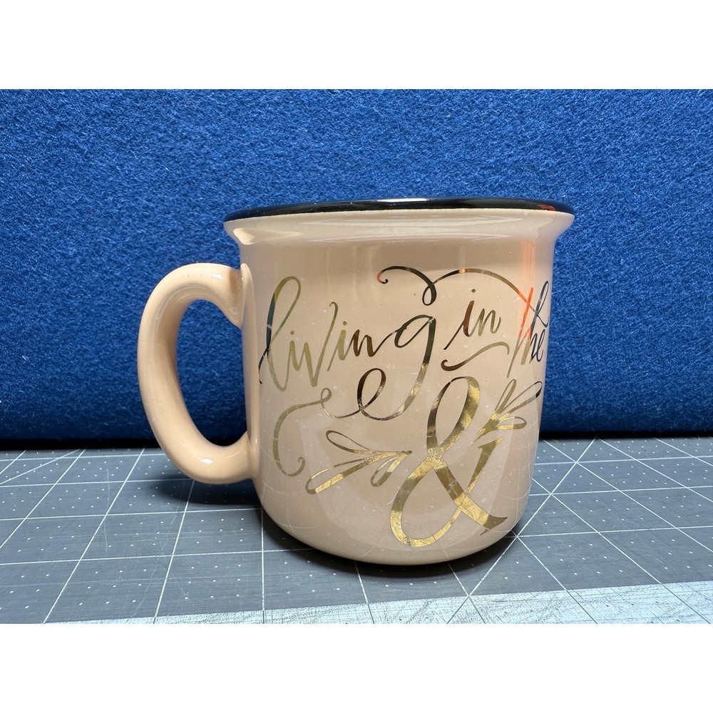 Mary & Martha Coffee Cup Mug Living In The‎ & 2016 Peach Gold